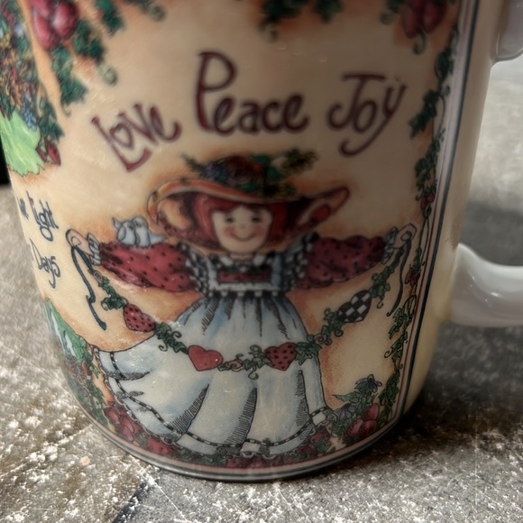 DIVINITY Love Peace & Joy Ceramic Coffee Mug Tea Cup Shelly Rasche Applejack Art - Picture 7 of 8